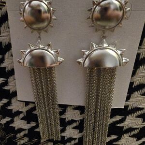 Kendra Scott Sienna Sun Statement Drop Pierced Earrings Rhodium Plate Msrp$98